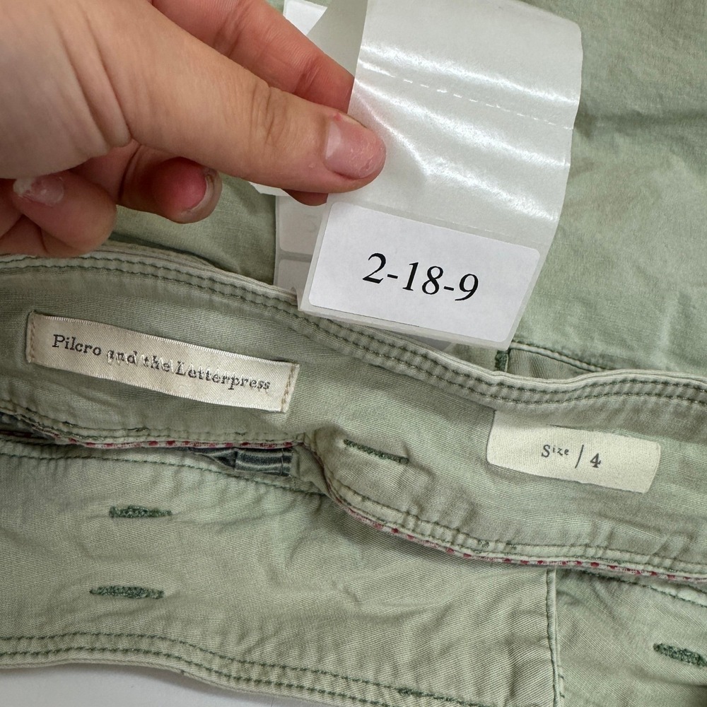 Pilcro and the Letterpress Skirt Womens Size 4 Green Khaki Utility Pocket Mini - Picture 6 of 14